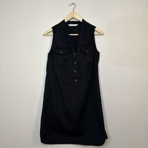 Trina Turk size 2 black sleeveless textured cotton blend shift dress 179316